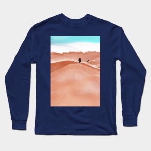 walk with dog in desert Long Sleeve T-Shirt